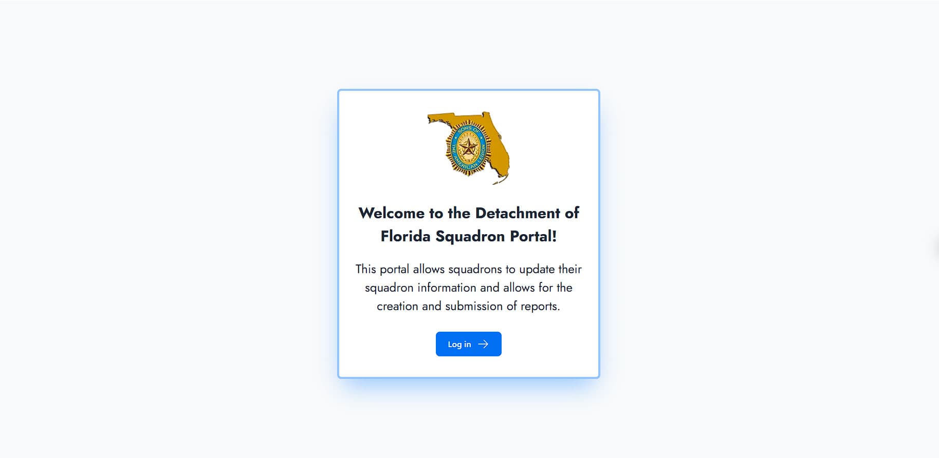 Detachment of Florida Squadron Portal - Veterans Non-Profit website screenshot